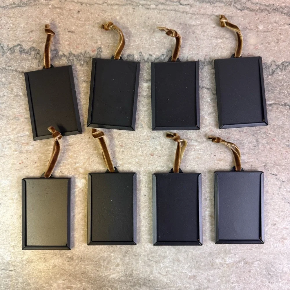 Hanging Picture Frame Ornaments - Set of 8 2X3 Black Hanging Photo Frame